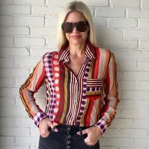LE SUPERBE JACQUARD STRIPED BLOUSE
